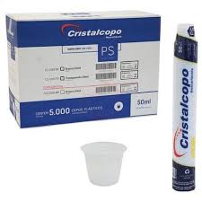 Copo Descartável 50ml Branco Caixa c/ 50 pct - Cristalcopo