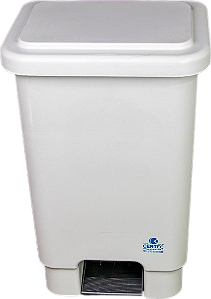 Lixeira Quadrada Com Pedal 100L Branca - Certec
