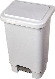 Lixeira Quadrada Com Pedal 60L Branca - Certec