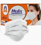 Máscara Tripla Com Filtro Branca Premium 50unid - Medix