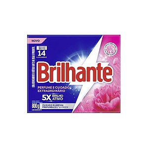 Sabão Lava Roupas pó Brilhante Perfume e Cuidado 800g
