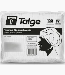 Touca Descartável tnt Branca 100unid Talge
