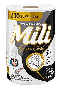 Papel Toalha 200 Toalhas Mili