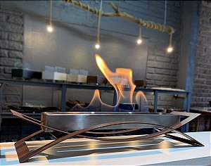 Lareira Ecológica Steel Color Corten