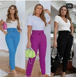 Calça Pantacourt Linho