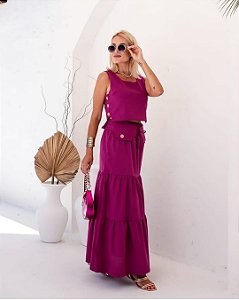 Conjunto Saia e Cropped