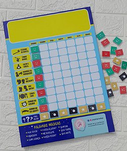 Quadro de Incentivo Infantil - Rotinas - Azul