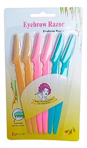 KIT COM 6 NAVALHETES PARA SOBRANCELHAS - COM LÂMINA