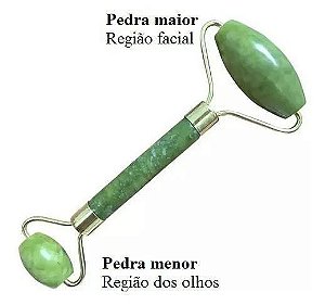 MASSAGEADOR FACIAL ROLLER - PEDRA JADE VERDE