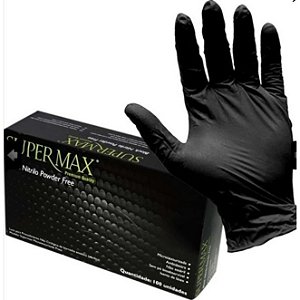 Luva Nitrilica Preta Black - Supermax (100 unidades)