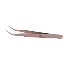 Pinça Curva Para Extensão de Cilios- Rose