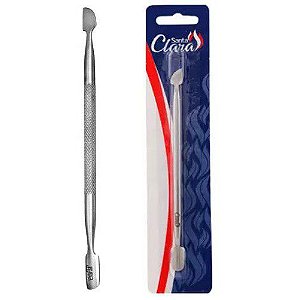 Espátula Dupla Inox P/Cuticulas -Santa Clara