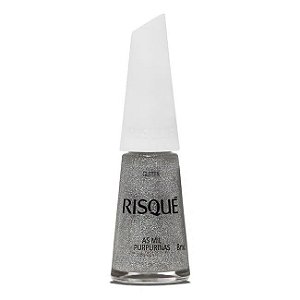 Esmalte Risqué Glittler Prata As Mil Purpurinas 8ml