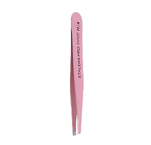 Pinça de Sobrancelha Staleks Pro - TE-11-4- Rosa - Série Expert - Chanfrada