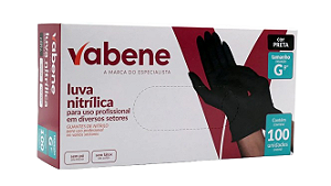Luva Nitrilica Preta 100un - Vabene