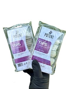 Tips Curvatura C  com 100un - Potent Nails