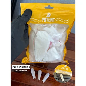 Postiça Nail Art Extra C com 500Un - Potent Nails