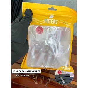 Postiça Nail Art Bailarina Curta com 500Un - Potent Nails