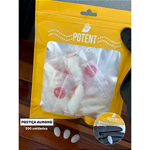 Postiça Almond Natural 500UN Potent Nails