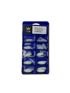 Kit 100 Unhas Postiças Formato Almond Transparente/Natural - king nails Transparente