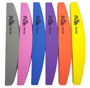 Kit 10 Unidade Lixa Buffer Polidora Cores Variadas 100/180 - King Nails (Cores variadas)