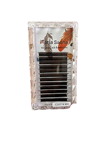 Cílios Maria Sasha 5DW 0.07 Curvatura M - Mix Marrom