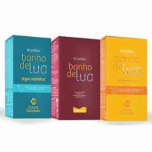 Kit Prático Banho de Lua com 6 itens - Corpo Dourado
