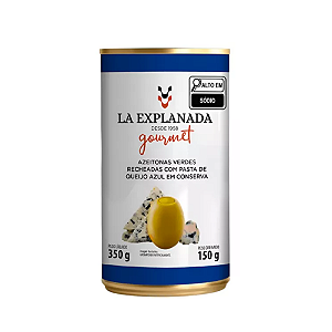 Azeitona Verde Recheada com Pasta de Queijo Azul em Conserva 350g