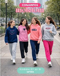 Conjunto Moletom Infantil Juvenil Feminino Tamanhos 10 ao 16