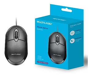 Mouse USB Multilaser MO300 Classic Box Óptico Full Black