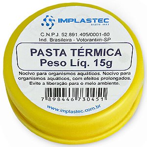 Pasta Térmica de Silicone Branca 15g Pote Implastec -