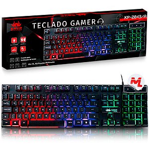 Teclado Gamer Semi Mecânico Usb com Led Knup