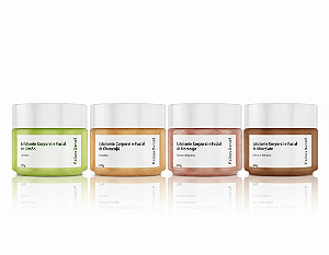 Kit 04 Esfoliantes Orgânicos Veganos / Morango 🍓 Maracujá 🍊 Limão 🍋 Chocolate