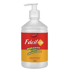 FÁCIL LUB GEL LUBRIFICANTE BEIJÁVEL CHILLIES MORANGO CHAMPANHE 500G
