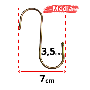 Gancho tipo "S" tamanho Médio 10,5cm