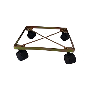 Suporte para Vaso Aço Quadrado Roda Nylon