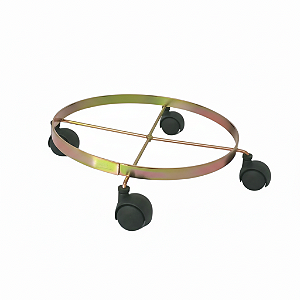 Suporte para Vaso Aço Redondo Roda Nylon