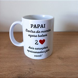 Caneca Papai 2 corações