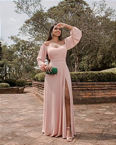 VESTIDO DE FESTA LONGO ROSÉ (REF 1051)