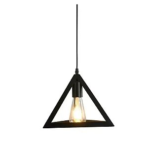 Luminária Pendente Lustre Triangulo Geometrico 3D Retro Vintage Casa Decoração