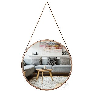 Espelho Grande Redondo Decorativo Adnet Decoração Casa 45cm