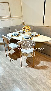 Conjunto Califórnia 180cmX260cm / mesa resina nude 160cm X 90cm / com duas cadeiras urban