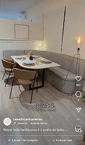 Conjunto banco Califórnia em linho cinza medidas 180cm x 260cm / mesa resina folha 160vm x 90cm / duas cadeiras