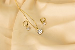 Conjunto zircônia quadrado