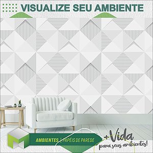 PAPEL DE PAREDE - TRIANGULOS CINZA