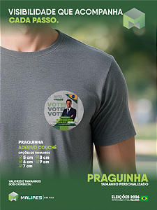 PRAGUINHAS - ADESIVO COUCHE VARIOS TAMANHOS ELEIÇÕES 2026