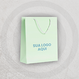 SACOLA EM PAPEL OFFSET - 35X25X10cm ALÇA CORDÃO Modelo M