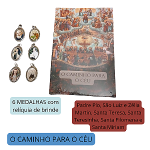 6 MEDALHAS (com relíquia de brinde) + Livreto O CAMINHO PARA O CÉU