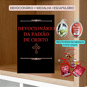 SUPER KIT DA PAIXÃO - DEVOCIONÁRIO + MEDALHA + ESCAPULÁRIO VERMELHO