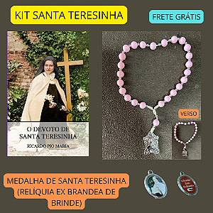 KIT SANTA TERESINHA - DEVOCIONÁRIO + COROINHA+ MEDALHA (com relíquia de brinde) FRETE GRÁTIS